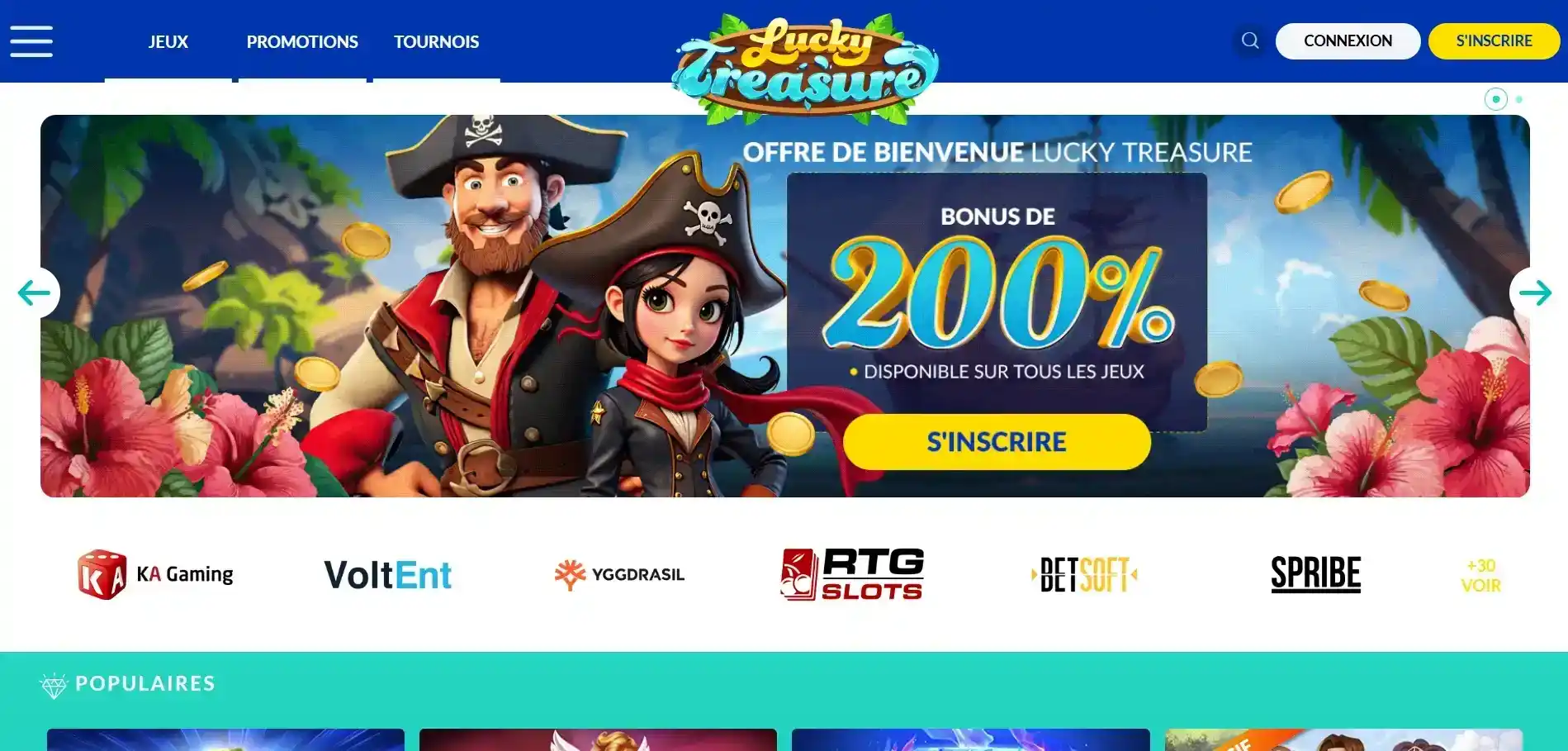 Lucky Treasure Casino welcome bonus offer